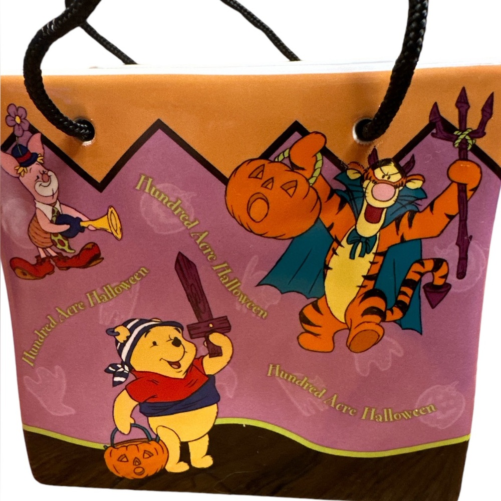 Vtg Y2K Disney Winnie the Pooh Ceramic Trick or Treat Bag Flower Pot FTD 2000